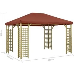 VidaXL Belvédère 4x3 M Terre Cuite - Brun 11 VidaXL Belvédère 4x3 M Terre Cuite - Brun -Pergola Soldes 19667393 5