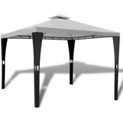 ASUPERMALL Tonnelle Avec Toit 3x3 M Blanc Creme -Pergola Soldes 19681895 5