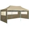 ASUPERMALL Tente De Reception Pliable Avec 4 Parois 3x6 M Acier Creme -Pergola Soldes 19682798 1