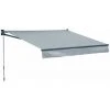 HAPPY GARDEN Store Banne SAULE 2,95 × 2,5m - Toile Grise Et Structure Grise - Gris -Pergola Soldes 19803185 1