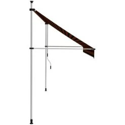 YOUTHUP Auvent Manuel Rétractable Tente De Réception 350 Cm Orange Et Marron - Orange Et Marron -Pergola Soldes 19883322 3
