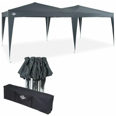 DEUBA Tonnelle De Jardin 3x6m Pop-Up Imperméable Protection UV 50+ Sac De Transport Inclus - Couleur Au Choix Anthracite 3 DEUBA Tonnelle De Jardin 3x6m Pop-Up Imperméable Protection UV 50+ Sac De Transport Inclus - Couleur Au Choix Anthracite