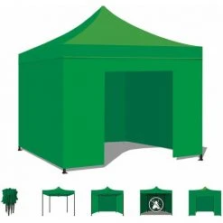 FRANKYSTAR Taman Tente De Jardin / Gazebo 3X3 Marquise Pliante Imperméable Pour Les Foires Et Marchés Couleur Verte