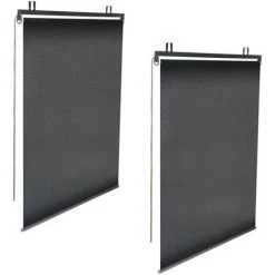 IDMARKET Lot De 2 Stores Enrouleurs Tamisants L.124 X H. 225 CM Pour Pergola Noir - Noir 8 IDMARKET Lot De 2 Stores Enrouleurs Tamisants L.124 X H. 225 CM Pour Pergola Noir - Noir -Pergola Soldes 19953346 2