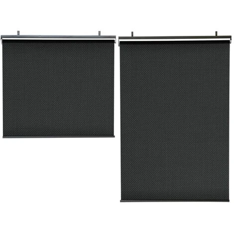 IDMARKET Lot De 2 Stores Enrouleurs Tamisants L.124 X H. 225 CM Pour Pergola Noir - Noir 6 IDMARKET Lot De 2 Stores Enrouleurs Tamisants L.124 X H. 225 CM Pour Pergola Noir - Noir – Image 4