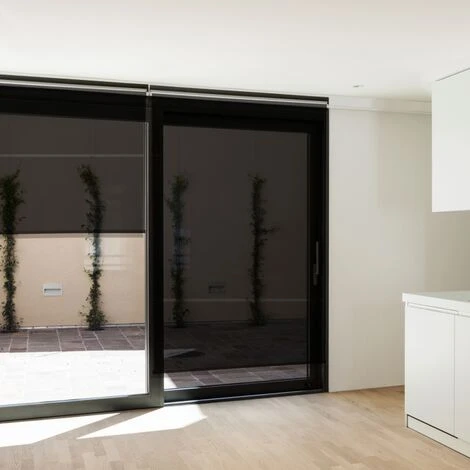 IDMARKET Lot De 2 Stores Enrouleurs Tamisants L.124 X H. 225 CM Pour Pergola Noir - Noir 7 IDMARKET Lot De 2 Stores Enrouleurs Tamisants L.124 X H. 225 CM Pour Pergola Noir - Noir – Image 5