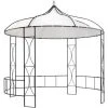 VidaXL Belvédère 300 X 290 Cm Blanc Rond - Blanc -Pergola Soldes 20169065 1