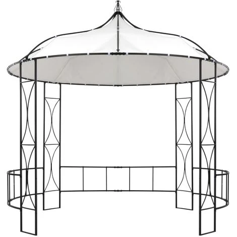 VidaXL Belvédère 300 X 290 Cm Blanc Rond - Blanc 4 VidaXL Belvédère 300 X 290 Cm Blanc Rond - Blanc – Image 2