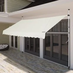 DETEX Store Banne Manuel Rétractable Auvent Balcon Terrasse Marquise Sans Perçage Manivelle Hauteur Réglable Beige, 150cm (de) 9 DETEX Store Banne Manuel Rétractable Auvent Balcon Terrasse Marquise Sans Perçage Manivelle Hauteur Réglable Beige, 150cm (de) -Pergola Soldes 20255838 3