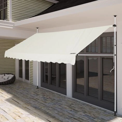 DETEX Store Banne Manuel Rétractable Auvent Balcon Terrasse Marquise Sans Perçage Manivelle Hauteur Réglable Beige, 150cm (de) 5 DETEX Store Banne Manuel Rétractable Auvent Balcon Terrasse Marquise Sans Perçage Manivelle Hauteur Réglable Beige, 150cm (de) – Image 3