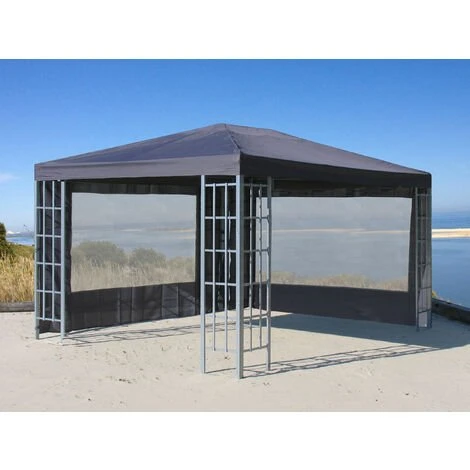 Quick-Star 2 Panneaux Latéraux Avec Fenêtre PE 300 / 400x195cm Gris Pour Gazebo 3x4m 5 Quick-Star 2 Panneaux Latéraux Avec Fenêtre PE 300 / 400x195cm Gris Pour Gazebo 3x4m – Image 3