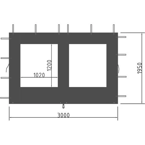 Quick-Star 2 Panneaux Latéraux En PE Avec Fenêtre 300x195cm Pour Pavillon 3x3m Paroi Latérale Anthracite RAL 7012 5 Quick-Star 2 Panneaux Latéraux En PE Avec Fenêtre 300x195cm Pour Pavillon 3x3m Paroi Latérale Anthracite RAL 7012 – Image 3