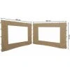 Quick-Star 2 Panneaux Latéraux Avec Fenêtre En PE 300 / 400x195cm Beige Pour Gazebo 3x4m -Pergola Soldes 20379076 1