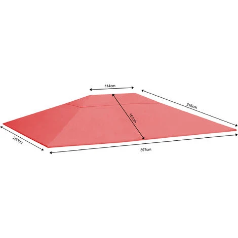 Quick-Star Toit De Remplacement Pour Gazebo De Jardin 3x4m Orange-rouge 4 Quick-Star Toit De Remplacement Pour Gazebo De Jardin 3x4m Orange-rouge – Image 2