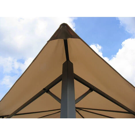 Quick-Star Ensemble Toit De Remplacement Et 2 Panneaux Latéraux Avec Fenêtre En PE Pour Gazebo De Jardin 3x4m Beige 6 Quick-Star Ensemble Toit De Remplacement Et 2 Panneaux Latéraux Avec Fenêtre En PE Pour Gazebo De Jardin 3x4m Beige – Image 4
