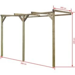 VidaXL Pergola à Appentis Bois 2 X 3 X 2,2 M - Brun -Pergola Soldes 2042340 4