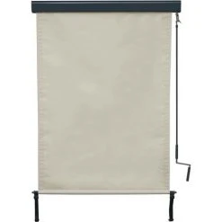 Store Enrouleur Vertical HHG-621, Store Extérieur, Protection Anti-UV 50 ~ 250x100 Cm, Crème -beige