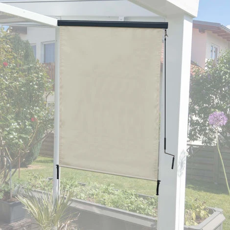 Store Enrouleur Vertical HHG-621, Store Extérieur, Protection Anti-UV 50 ~ 250x100 Cm, Crème -beige 4 Store Enrouleur Vertical HHG-621, Store Extérieur, Protection Anti-UV 50 ~ 250x100 Cm, Crème -beige – Image 2