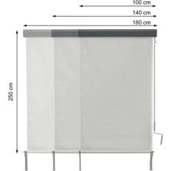 Store Enrouleur Vertical HHG-621, Store Extérieur, Protection Anti-UV 50 ~ 250x100 Cm, Crème -beige 11 Store Enrouleur Vertical HHG-621, Store Extérieur, Protection Anti-UV 50 ~ 250x100 Cm, Crème -beige -Pergola Soldes 20470818 5