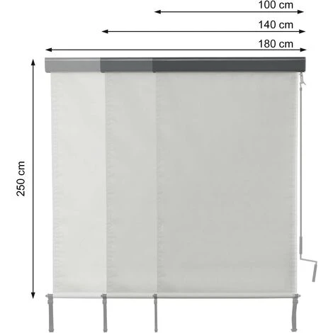 Store Enrouleur Vertical HHG-621, Store Extérieur, Protection Anti-UV 50 ~ 250x100 Cm, Crème -beige 7 Store Enrouleur Vertical HHG-621, Store Extérieur, Protection Anti-UV 50 ~ 250x100 Cm, Crème -beige – Image 5