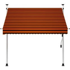 ASUPERMALL Auvent Manuel Retractable 200 Cm Orange Et Marron 11 ASUPERMALL Auvent Manuel Retractable 200 Cm Orange Et Marron -Pergola Soldes 20850044 5