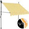 ASUPERMALL Auvent Manuel Retractable Avec LED 200 Cm Blanc Et Orange -Pergola Soldes 20850108 1
