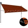 ASUPERMALL Auvent Manuel Retractable Avec LED 250 Cm Orange Et Marron -Pergola Soldes 20850187 1