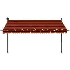 ASUPERMALL Auvent Manuel Retractable Avec LED 250 Cm Orange Et Marron 10 ASUPERMALL Auvent Manuel Retractable Avec LED 250 Cm Orange Et Marron -Pergola Soldes 20850187 4