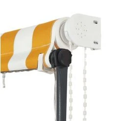 ASUPERMALL Auvent Retractable Avec LED 200x150 Cm Jaune Et Blanc -Pergola Soldes 20850251 2