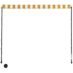 ASUPERMALL Auvent Retractable Avec LED 200x150 Cm Jaune Et Blanc -Pergola Soldes 20850251 4