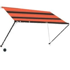 ASUPERMALL Auvent Retractable Avec LED 250x150 Cm Orange Et Marron -Pergola Soldes 20850333 3