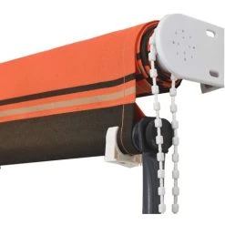 ASUPERMALL Auvent Retractable Avec LED 300x150 Cm Orange Et Marron -Pergola Soldes 20850339 2
