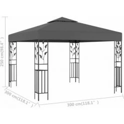 ASUPERMALL Belvedere 3x3 M Anthracite -Pergola Soldes 20853025 5