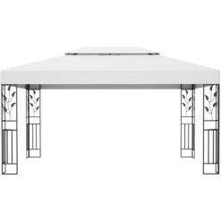 ASUPERMALL Tonnelle Avec Double Toit 3x4 M Blanc -Pergola Soldes 20853382 3