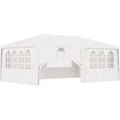 ASUPERMALL Tente De Reception Et Parois Laterales 4x6 M Blanc 90 G/m² -Pergola Soldes 20853905 3