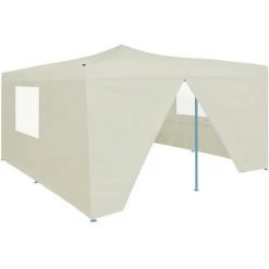 ASUPERMALL Belvedere Pliable Avec 4 Parois 5x5 M Creme -Pergola Soldes 20854101 4
