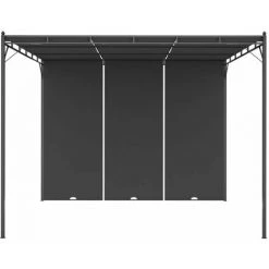 VidaXL Belvédère De Jardin Avec Rideau Latéral 3x3x2,25 M Anthracite - Anthracite -Pergola Soldes 21304302 2