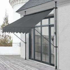 Brise-Soleil Pare-Soleil Acier Polyester 250x118x205-300cm Anthracite Gris [pro.tec]