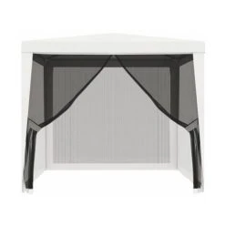 ASUPERMALL Tente De Reception 4 Parois Laterales En Maille 2,5x2,5 M Blanc -Pergola Soldes 21502181 5