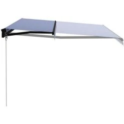 VidaXL Auvent Manuel Rétractable 450x300 Cm Bleu Et Blanc - Bleu -Pergola Soldes 21676479 2