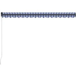 VidaXL Auvent Manuel Rétractable 450x300 Cm Bleu Et Blanc - Bleu -Pergola Soldes 21676479 4