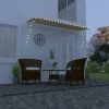 ASUPERMALL Auvent Retractable Avec LED 400x150 Cm Jaune Et Blanc 1 ASUPERMALL Auvent Retractable Avec LED 400x150 Cm Jaune Et Blanc -Pergola Soldes 22620578 1