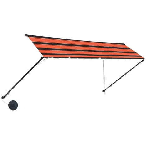 ASUPERMALL Auvent Retractable Avec LED 400x150 Cm Orange Et Marron 5 ASUPERMALL Auvent Retractable Avec LED 400x150 Cm Orange Et Marron – Image 3