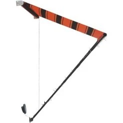 ASUPERMALL Auvent Retractable Avec LED 400x150 Cm Orange Et Marron 10 ASUPERMALL Auvent Retractable Avec LED 400x150 Cm Orange Et Marron -Pergola Soldes 22620961 4