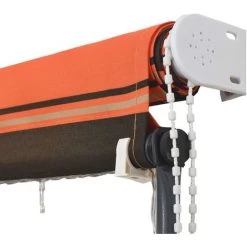 ASUPERMALL Auvent Retractable Avec LED 400x150 Cm Orange Et Marron 11 ASUPERMALL Auvent Retractable Avec LED 400x150 Cm Orange Et Marron -Pergola Soldes 22620961 5