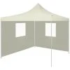 ASUPERMALL Tente Pliable Avec 2 Parois 3 X 3 M Creme -Pergola Soldes 22849012 1