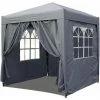 Quick-Star Gazebo Pop-Up 2 X 2 M Gris Fumé Avec 4 Parois Latérales Easy Fastening Avec 2 Fermetures éclair -Pergola Soldes 22918151 1