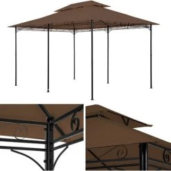TECTAKE Tonnelle Emine 4 X 3 M - Pergola Jardin, Tonnelle De Jardin, Tente Jardin - Marron 9 TECTAKE Tonnelle Emine 4 X 3 M - Pergola Jardin, Tonnelle De Jardin, Tente Jardin - Marron -Pergola Soldes 22927975 3