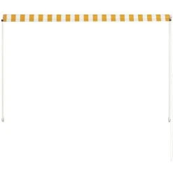 Topdeal Auvent Rétractable 200x150 Cm Jaune Et Blanc 11 Topdeal Auvent Rétractable 200x150 Cm Jaune Et Blanc -Pergola Soldes 22975466 5