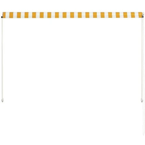 Topdeal Auvent Rétractable 200x150 Cm Jaune Et Blanc 7 Topdeal Auvent Rétractable 200x150 Cm Jaune Et Blanc – Image 5